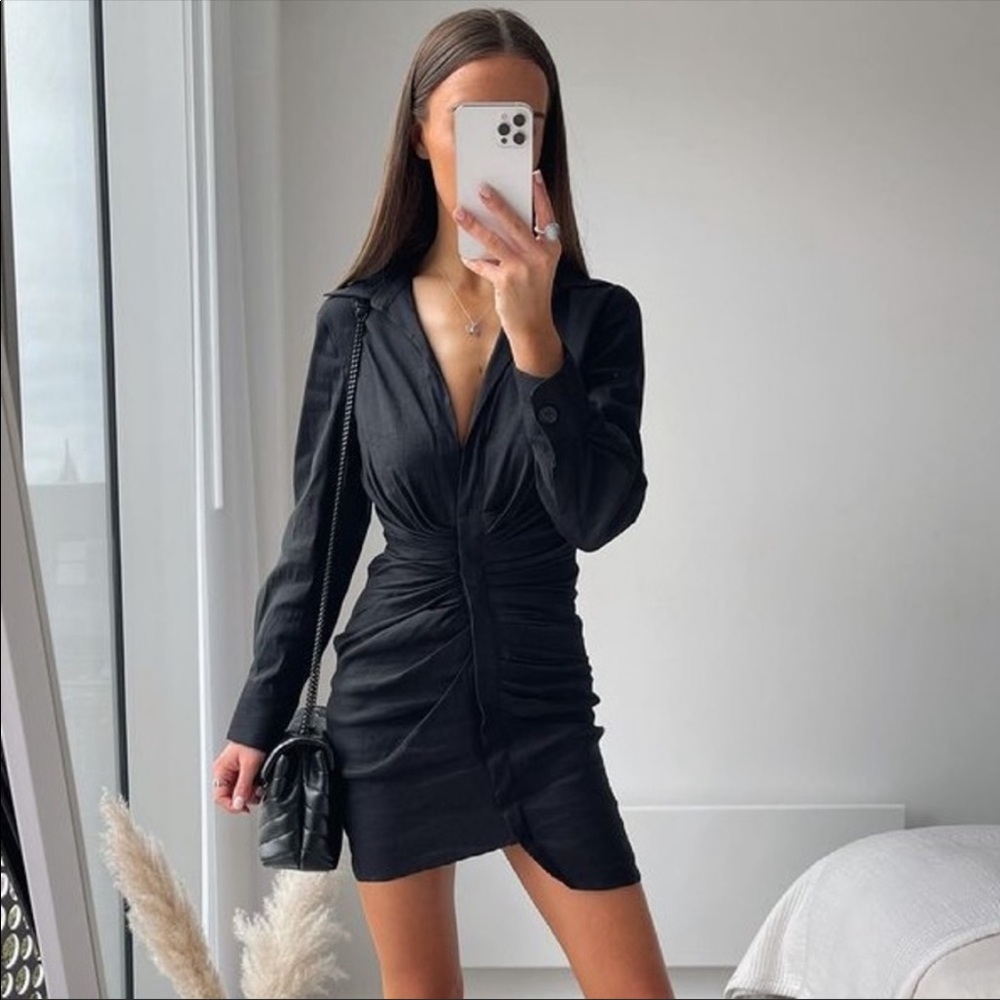 Zara Linen Draped Dress